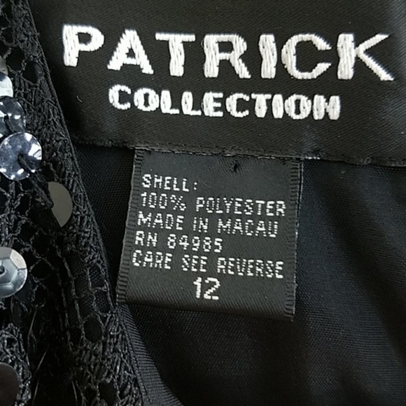 Cocktail dress short sleeve formal sequin circle maxi black lace stretch Small - Picture 12 of 12